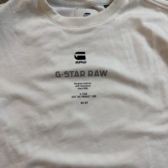 G-Star RAW Multi GR Relaxed Sweater Women’s XS Off-White Graphic Crewneck - Picture 2 of 8